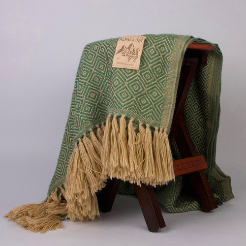 Coperta alpaca verde 200 - alpaca,