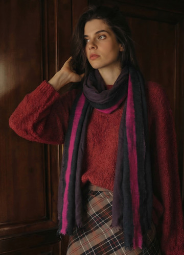 Sciarpa lana modal magenta