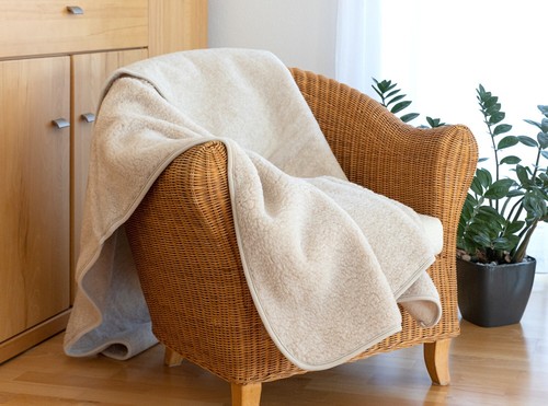 Coperta lana mandorla - lana,